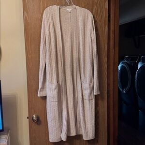 4/$30 Sale! EUC large tan J.Jill Beige/tan Cable Knit Long Cardigan